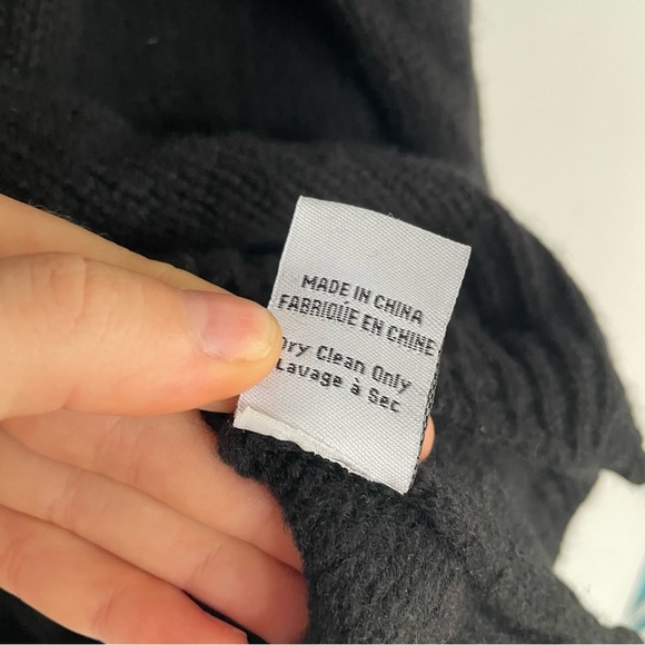 70% Wool 30% Cashmere Upcycled Reworked Black Sweater with Yellow Distressed XS - Picture 7 of 10